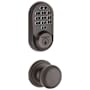 Kwikset Hancock Passage Knob and 938 Halo WiFi Enabled Deadbolt Combo Pack with SmartKey Venetian Bronze