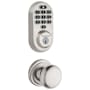 Kwikset Hancock Passage Knob and 938 Halo WiFi Enabled Deadbolt Combo Pack with SmartKey Satin Nickel