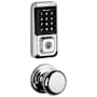Kwikset Hancock Passage Knob and 939 Halo WiFi Enabled Deadbolt Combo Pack with SmartKey Polished Chrome