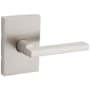 Kwikset Halifax Passage Door Lever Set with Rectangle Rose Satin Nickel