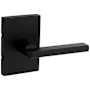 Kwikset Halifax Passage Door Lever Set with Rectangle Rose Matte Black