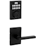 Kwikset Halifax Passage Lever Set and Electronic Keyless Entry Deadbolt Combo Pack with SmartKey from the Home Connect Collection Matte Black