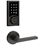 Kwikset Halifax Passage Lever and 916 Contemporary Touchscreen Deadbolt Combo Pack with SmartKey and Z-Wave Technology Venetian Bronze