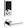 Kwikset Halifax Passage Lever and 916 Contemporary Touchscreen Deadbolt Combo Pack with SmartKey and Z-Wave Technology Polished Chrome