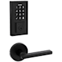 Kwikset Halifax Passage Lever Set and Electronic Keyless Entry Deadbolt Combo Pack with SmartKey from the SmartCode Deadbolts Touchscreen Collection Matte Black