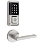 Kwikset Halifax Passage Lever and 939 Halo WiFi Enabled Deadbolt Combo Pack with SmartKey Satin Nickel