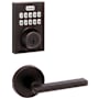 Kwikset Halifax Passage Lever Set and Electronic Keyless Entry Deadbolt Combo Pack with SmartKey from the Home Connect Collection Venetian Bronze