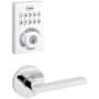 Kwikset Halifax Passage Lever Set and Electronic Keyless Entry Deadbolt Combo Pack with SmartKey from the Home Connect Collection Polished Chrome