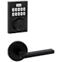 Kwikset Halifax Passage Lever Set and Electronic Keyless Entry Deadbolt Combo Pack with SmartKey from the Home Connect Collection Matte Black