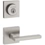 Kwikset Halifax Passage Lever Set and Single Cylinder Keyed Entry Deadbolt Combo with SmartKey Satin Nickel