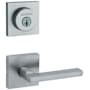 Kwikset Halifax Passage Lever Set and Single Cylinder Keyed Entry Deadbolt Combo with SmartKey Satin Chrome