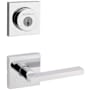 Kwikset Halifax Passage Lever Set and Single Cylinder Keyed Entry Deadbolt Combo with SmartKey Polished Chrome