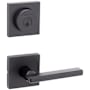 Kwikset Halifax Passage Lever Set and Single Cylinder Keyed Entry Deadbolt Combo with SmartKey Matte Black