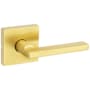 Kwikset Halifax Passage Door Lever Set with Square Rose Satin Brass