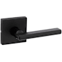 Kwikset Halifax Passage Door Lever Set with Square Rose Matte Black