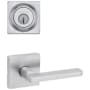 Kwikset Halifax Passage Lever Set and Single Cylinder Keyed Entry Deadbolt Combo with SmartKey from the Signature Series Satin Chrome