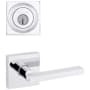 Kwikset Halifax Passage Lever Set and Single Cylinder Keyed Entry Deadbolt Combo with SmartKey from the Signature Series Polished Chrome
