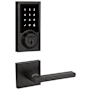 Kwikset Halifax Passage Lever and 918 Contemporary Touchscreen Deadbolt Combo Pack with SmartKey and Z-Wave Technology Venetian Bronze