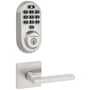Kwikset Halifax Passage Lever Set and Electronic Keyless Entry Deadbolt Combo Pack with SmartKey from the Halo Collection Satin Nickel