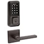 Kwikset Halifax Passage Lever and 939 Halo WiFi Enabled Deadbolt Combo Pack with SmartKey Venetian Bronze