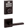 Kwikset Halifax Passage Lever Set and Electronic Keyless Entry Deadbolt Combo Pack with SmartKey from the Home Connect Collection Venetian Bronze