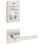Kwikset Halifax Passage Lever Set and Electronic Keyless Entry Deadbolt Combo Pack with SmartKey from the Home Connect Collection Satin Nickel