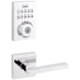 Kwikset Halifax Passage Lever Set and Electronic Keyless Entry Deadbolt Combo Pack with SmartKey from the Home Connect Collection Polished Chrome