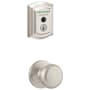 Kwikset Juno Passage Knob and 959 Fingerprint Traditional Halo WiFi Enabled Deadbolt Combo Pack with SmartKey Satin Nickel
