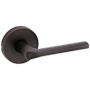 Kwikset Lisbon Passage Door Lever Set with Round Rose Venetian Bronze