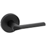 Kwikset Lisbon Passage Door Lever Set with Round Rose Matte Black
