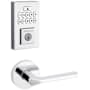Kwikset Lisbon Passage Lever Set and Electronic Keyless Entry Deadbolt Combo Pack with SmartKey from the SmartCode Deadbolts Touchpad Collection Polished Chrome
