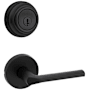 Kwikset Lisbon Passage Lever Set and Single Cylinder Keyed Entry Deadbolt Combo with SmartKey from the 980 Series Matte Black