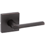 Kwikset Lisbon Passage Door Lever Set with Square Rose Venetian Bronze