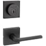 Kwikset Lisbon Passage Lever Set and Single Cylinder Keyed Entry Deadbolt Combo with SmartKey from the Halifax Collection Venetian Bronze