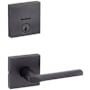 Kwikset Lisbon Passage Lever Set and Single Cylinder Keyed Entry Deadbolt Combo with SmartKey from the Downtown Collection Venetian Bronze
