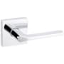 Kwikset Lisbon Passage Door Lever Set with Square Rose Polished Chrome