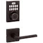 Kwikset Lisbon Passage Lever Set and Electronic Keyless Entry Deadbolt Combo Pack with SmartKey from the Home Connect Collection Venetian Bronze