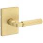 Kwikset Mirada Passage Door Lever Set with Rectangle Rose Satin Brass