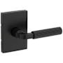 Kwikset Mirada Passage Door Lever Set with Rectangle Rose Matte Black