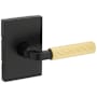 Kwikset Mirada Passage Door Lever Set with Rectangle Rose Matte Black / Satin Brass