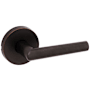 Kwikset Milan Passage Door Lever Set with Round Rose Venetian Bronze