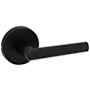 Kwikset Milan Passage Door Lever Set with Round Rose Matte Black