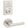 Kwikset Milan Passage Lever Set and Electronic Keyless Entry Deadbolt Combo Pack with SmartKey from the SmartCode Deadbolts Touchpad Collection Satin Nickel