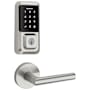 Kwikset Milan Passage Lever and 939 Halo WiFi Enabled Deadbolt Combo Pack with SmartKey Satin Nickel