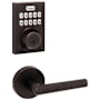 Kwikset Milan Passage Lever Set and Electronic Keyless Entry Deadbolt Combo Pack with SmartKey from the Home Connect Collection Venetian Bronze