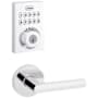 Kwikset Milan Passage Lever Set and Electronic Keyless Entry Deadbolt Combo Pack with SmartKey from the Home Connect Collection Polished Chrome