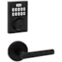 Kwikset Milan Passage Lever Set and Electronic Keyless Entry Deadbolt Combo Pack with SmartKey from the Home Connect Collection Matte Black