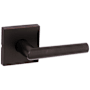 Kwikset Milan Passage Door Lever Set with Square Rose Venetian Bronze