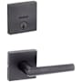 Kwikset Milan Passage Lever Set and Single Cylinder Keyed Entry Deadbolt Combo with SmartKey from the Downtown Collection Venetian Bronze