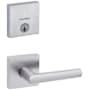 Kwikset Milan Passage Lever Set and Single Cylinder Keyed Entry Deadbolt Combo with SmartKey from the Downtown Collection Satin Chrome